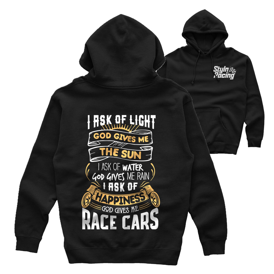 God Gives Me Race Cars Prayer Hoodie