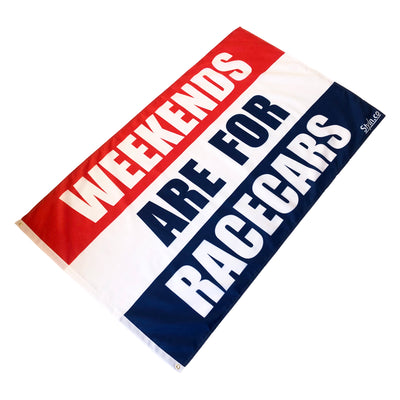 WEEKENDS ARE FOR RACECARS Flag