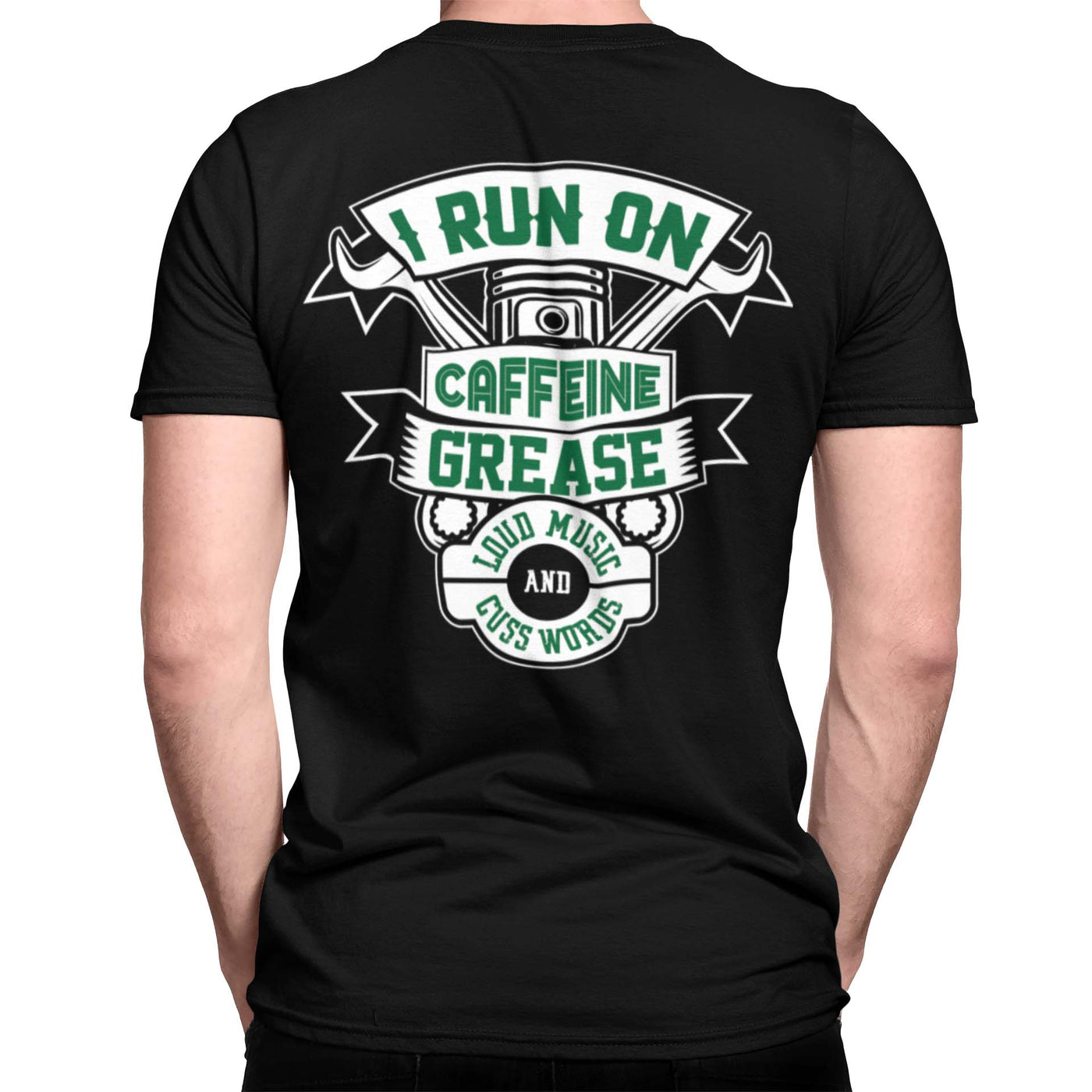 I RUN ON CAFFEINE GREASE LOUD MUSIC T-shirt