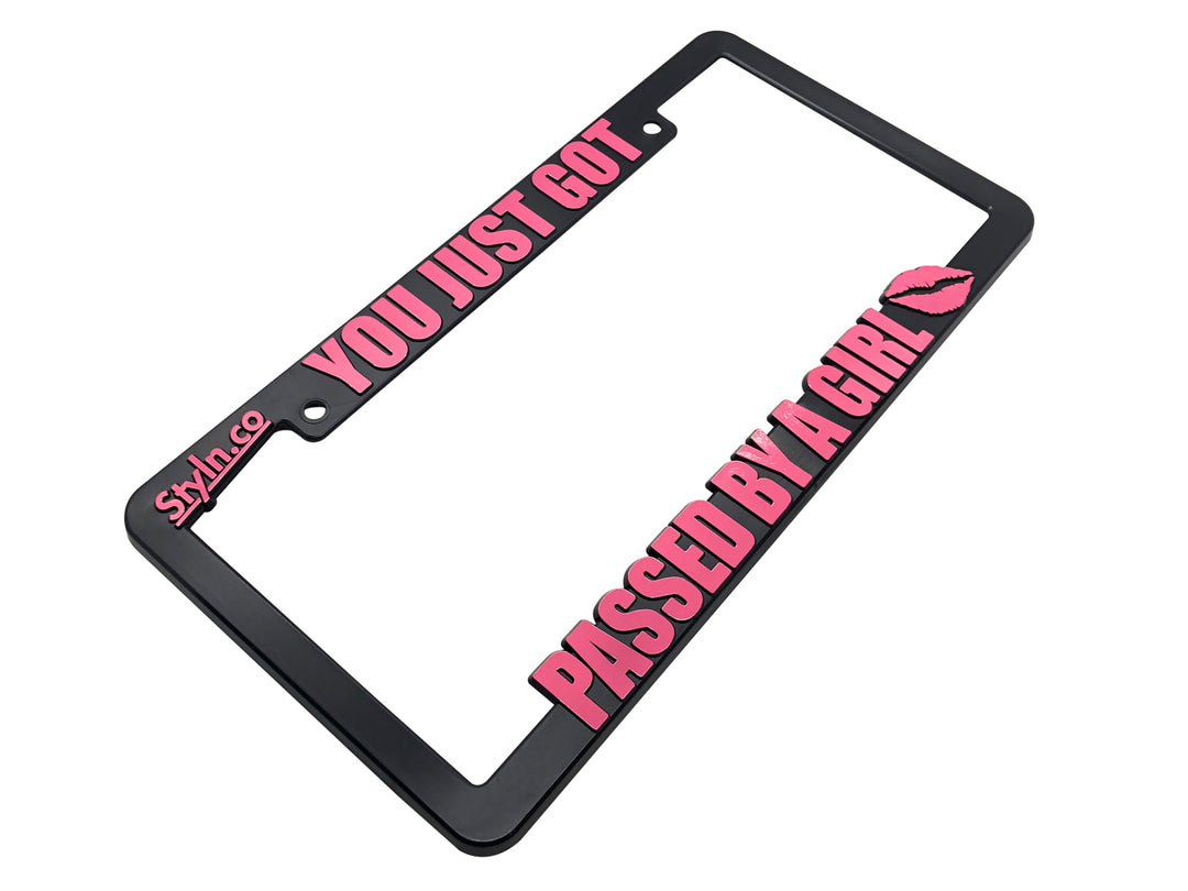 PASSED BY A GIRL License Plate Frame