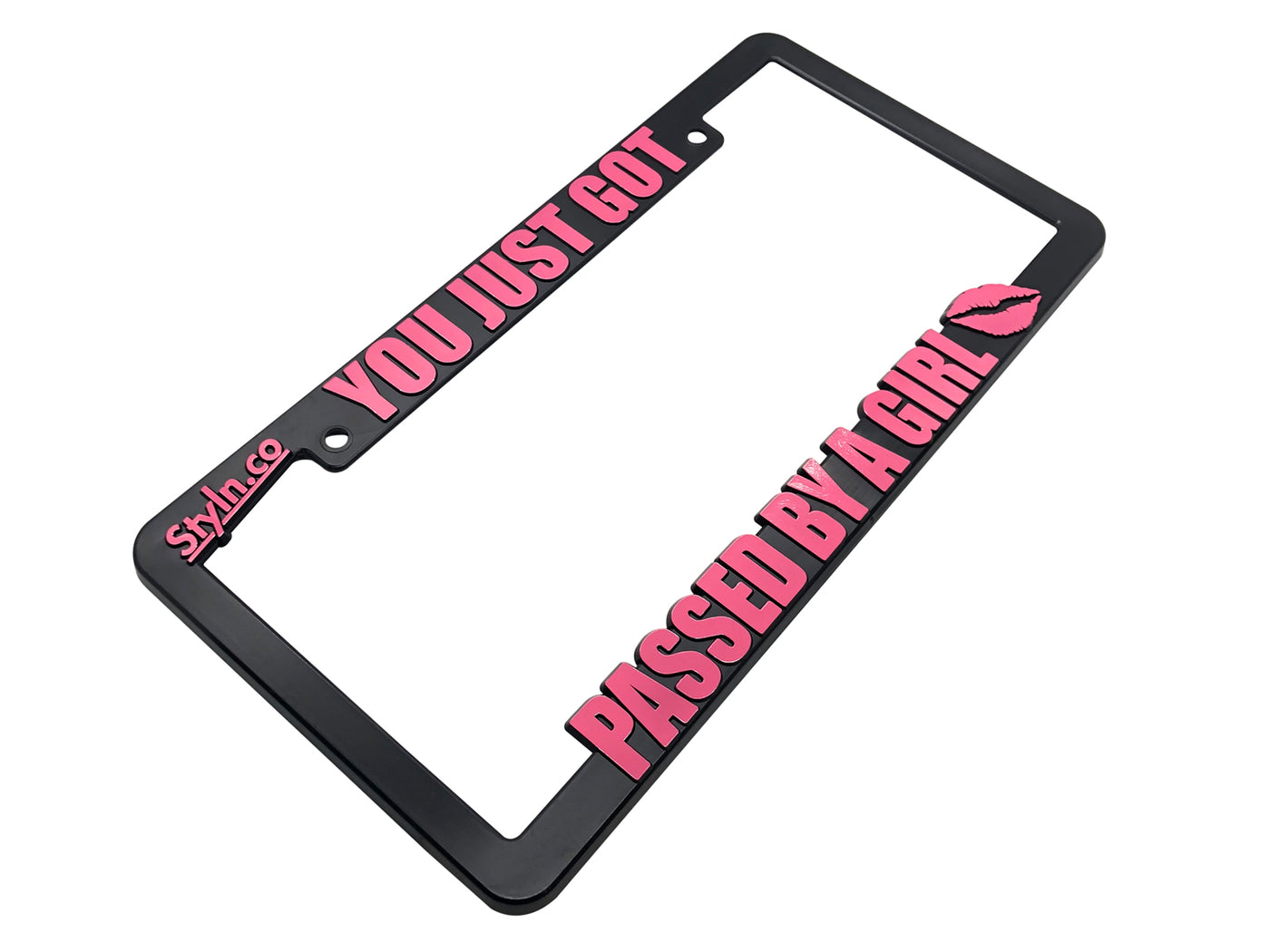 PASSED BY A GIRL License Plate Frame