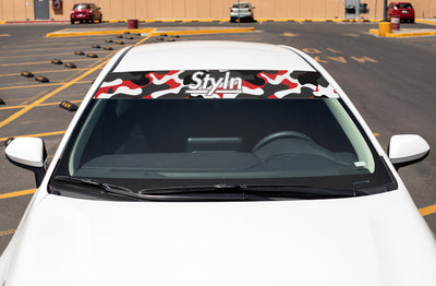 STYLN® WINDSHIELD BANNER CAMO RBW 12" X 60"