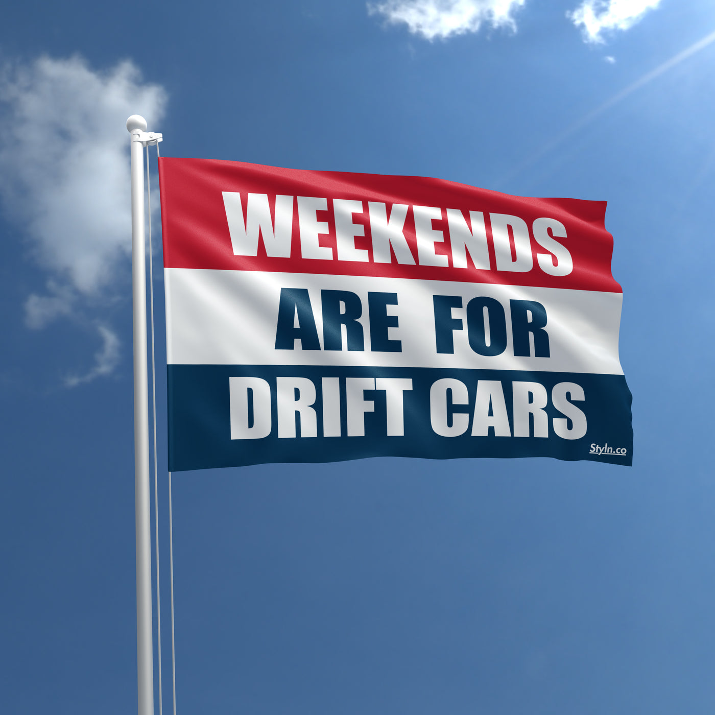 WEEKENDS ARE FOR DRIFT CARS Flag