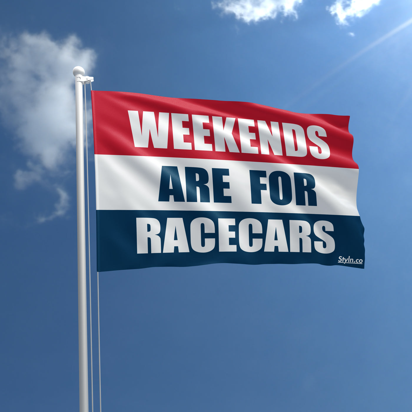 WEEKENDS ARE FOR RACECARS Flag