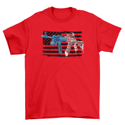 USA FLAG ASSAULT RIFLE T-Shirt