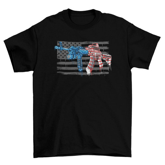 USA FLAG ASSAULT RIFLE T-Shirt