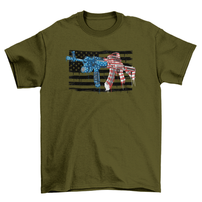 USA FLAG ASSAULT RIFLE T-Shirt