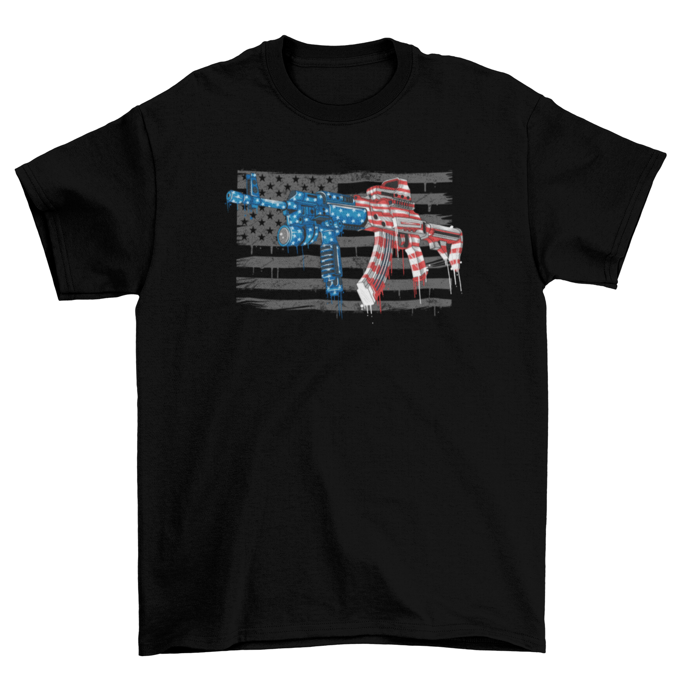 USA FLAG ASSAULT RIFLE T-Shirt