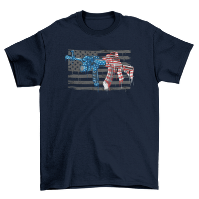 USA FLAG ASSAULT RIFLE T-Shirt